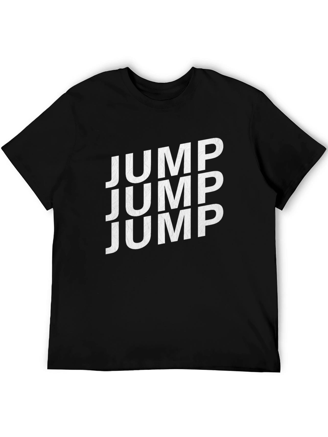 Jump Text Black Cotton Crew Neck Tee