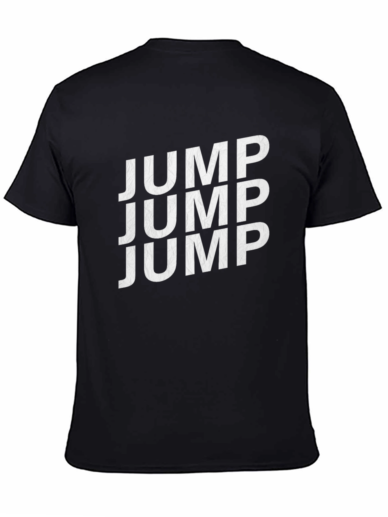 Jump Text Black Cotton Crew Neck Tee