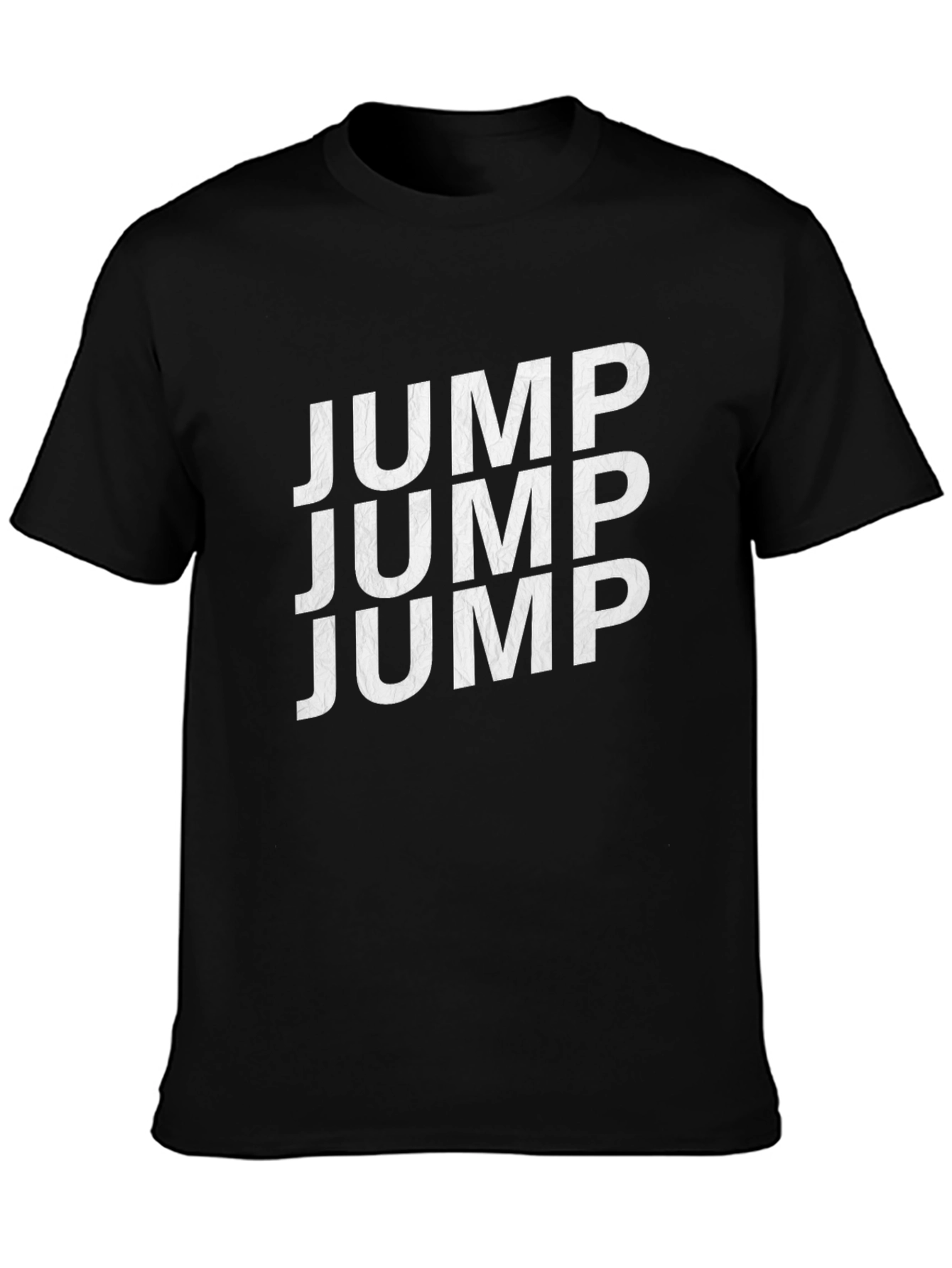 Jump Text Black Cotton Crew Neck Tee