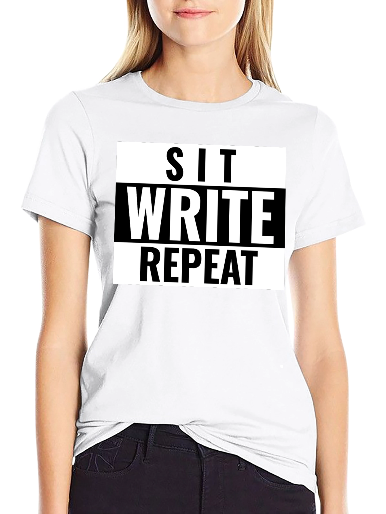 Sit Write Repeat Graphic Tee - Writers T-Shirt