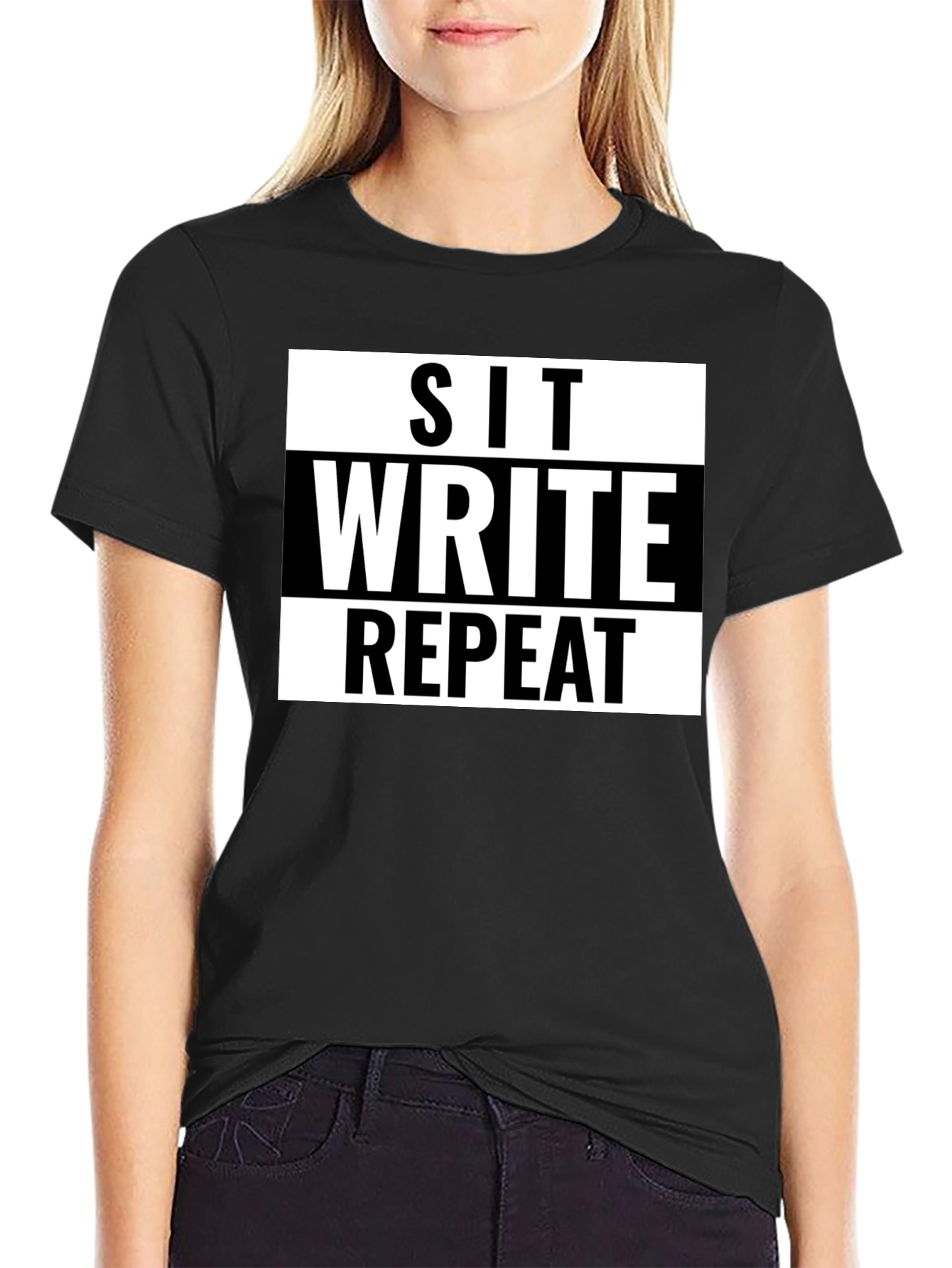 Sit Write Repeat Graphic Tee - Writers T-Shirt