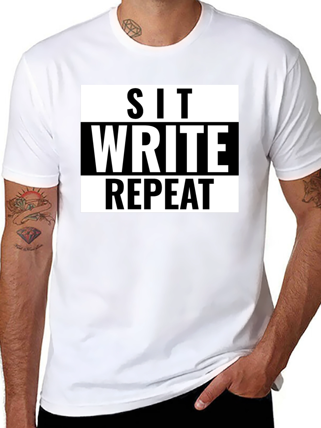 Sit Write Repeat Graphic Tee - Writers T-Shirt