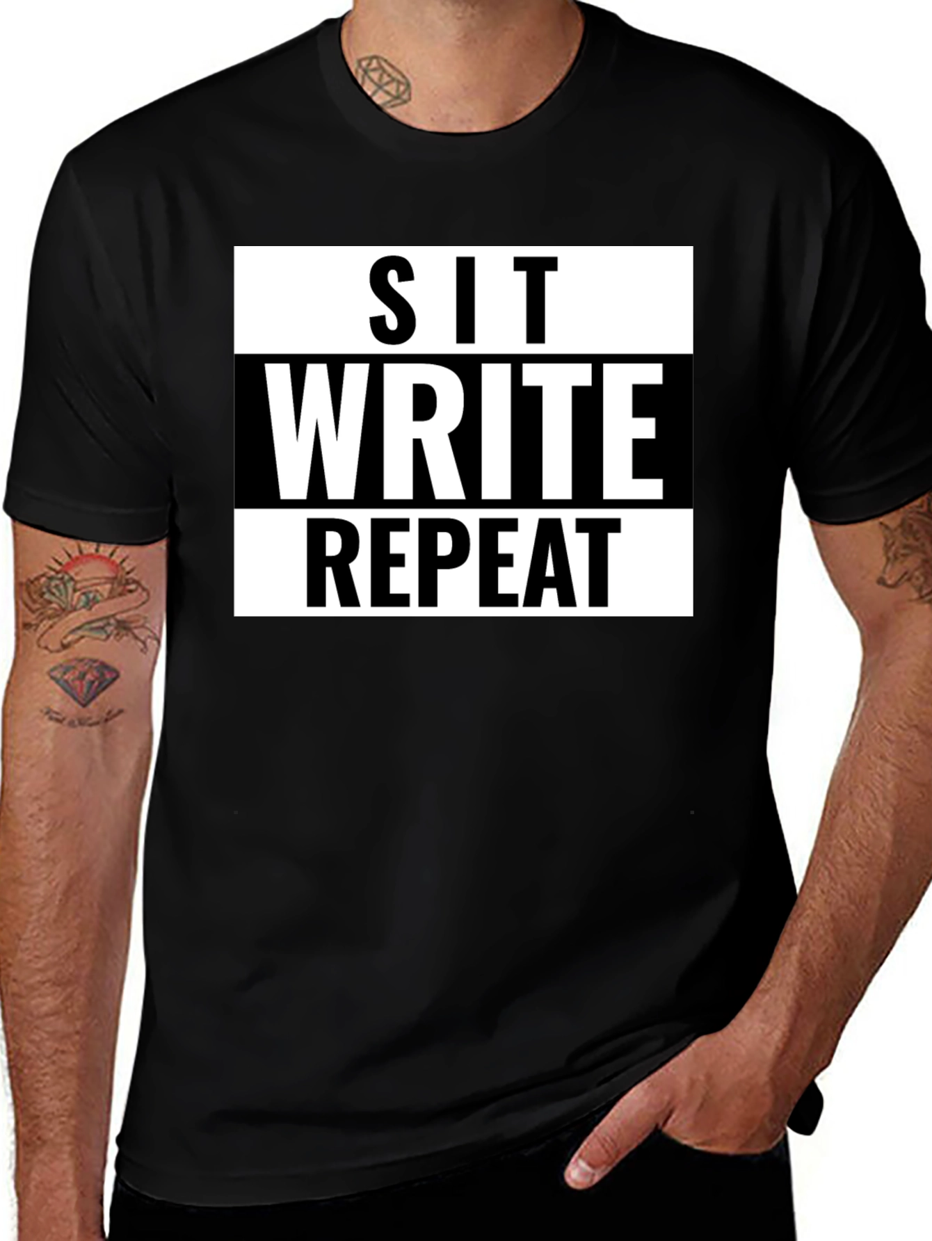 Sit Write Repeat Graphic Tee - Writers T-Shirt
