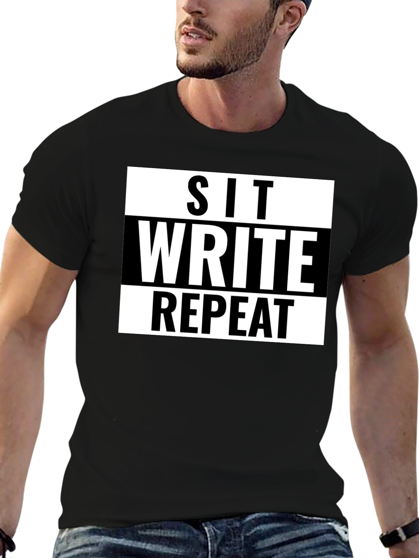 Sit Write Repeat Graphic Tee - Writers T-Shirt