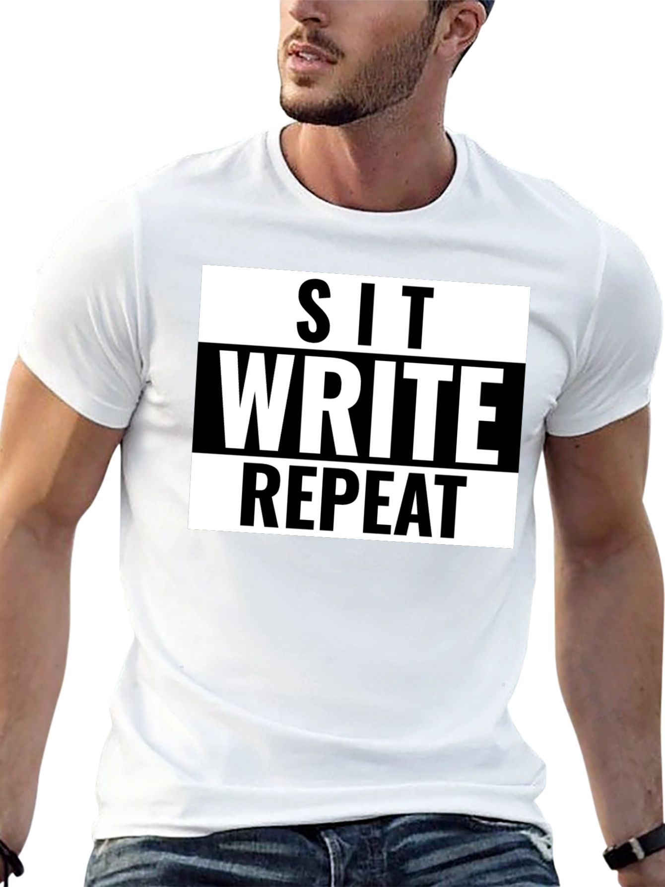 Sit Write Repeat Graphic Tee - Writers T-Shirt
