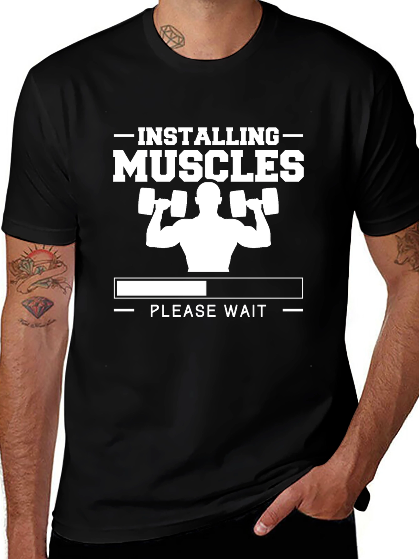 Installing Muscles Funny Gym T-Shirt