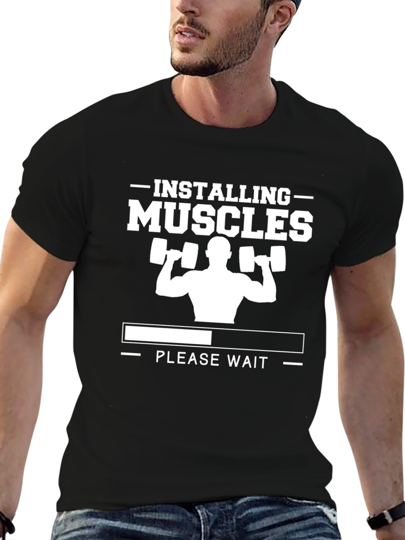 Installing Muscles Funny Gym T-Shirt