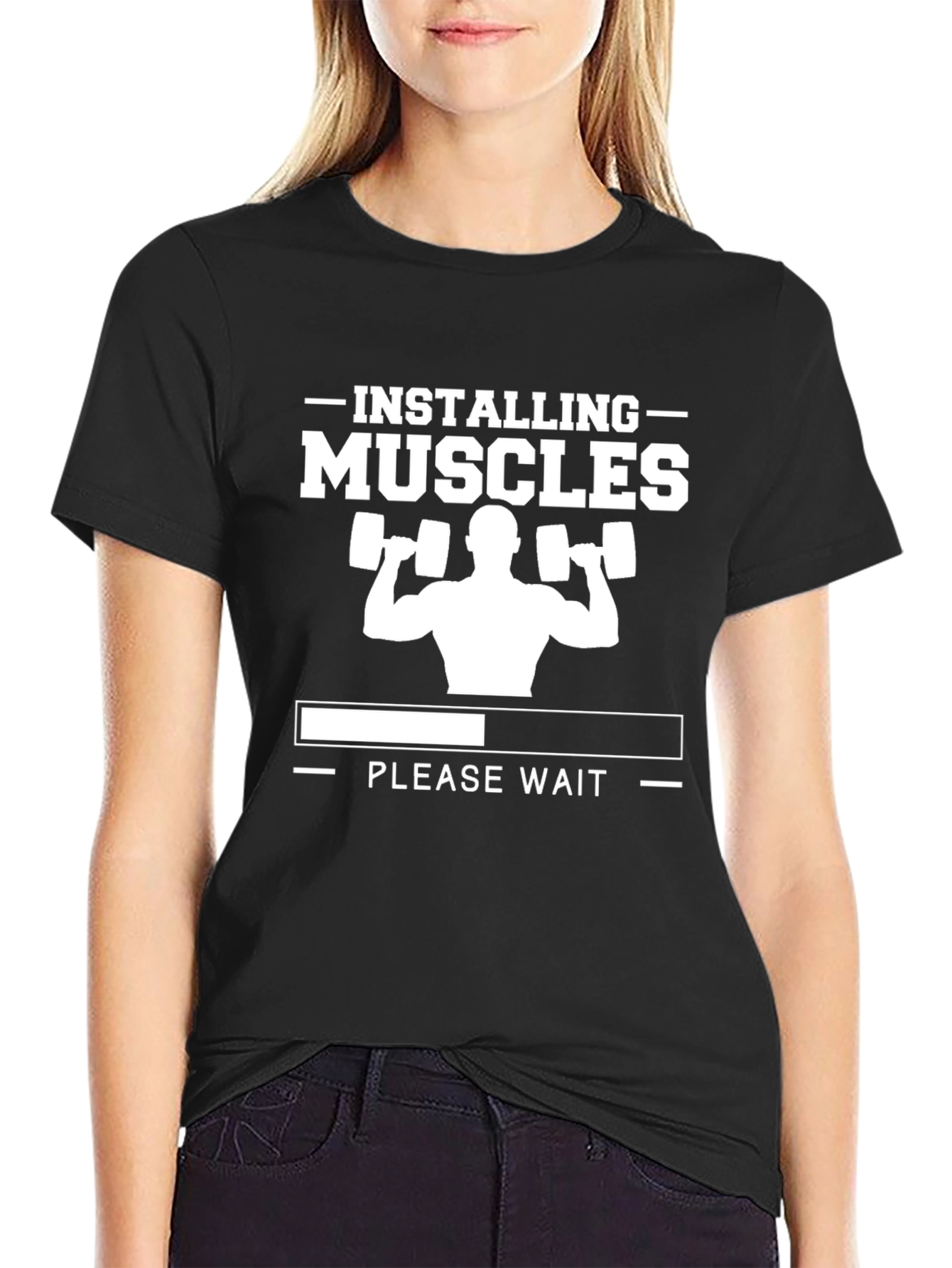 Installing Muscles Funny Gym T-Shirt