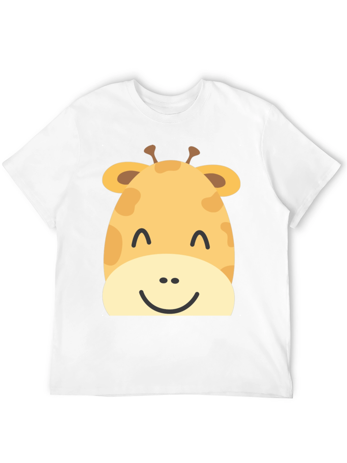 Cute Giraffe Graphic Print Black T-Shirt