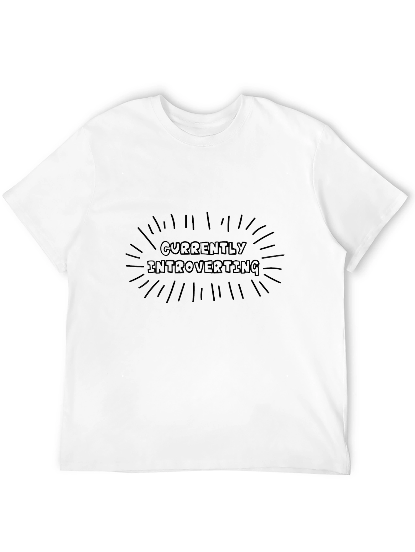 Introverting Graphic Tee - Black Cotton Comfort