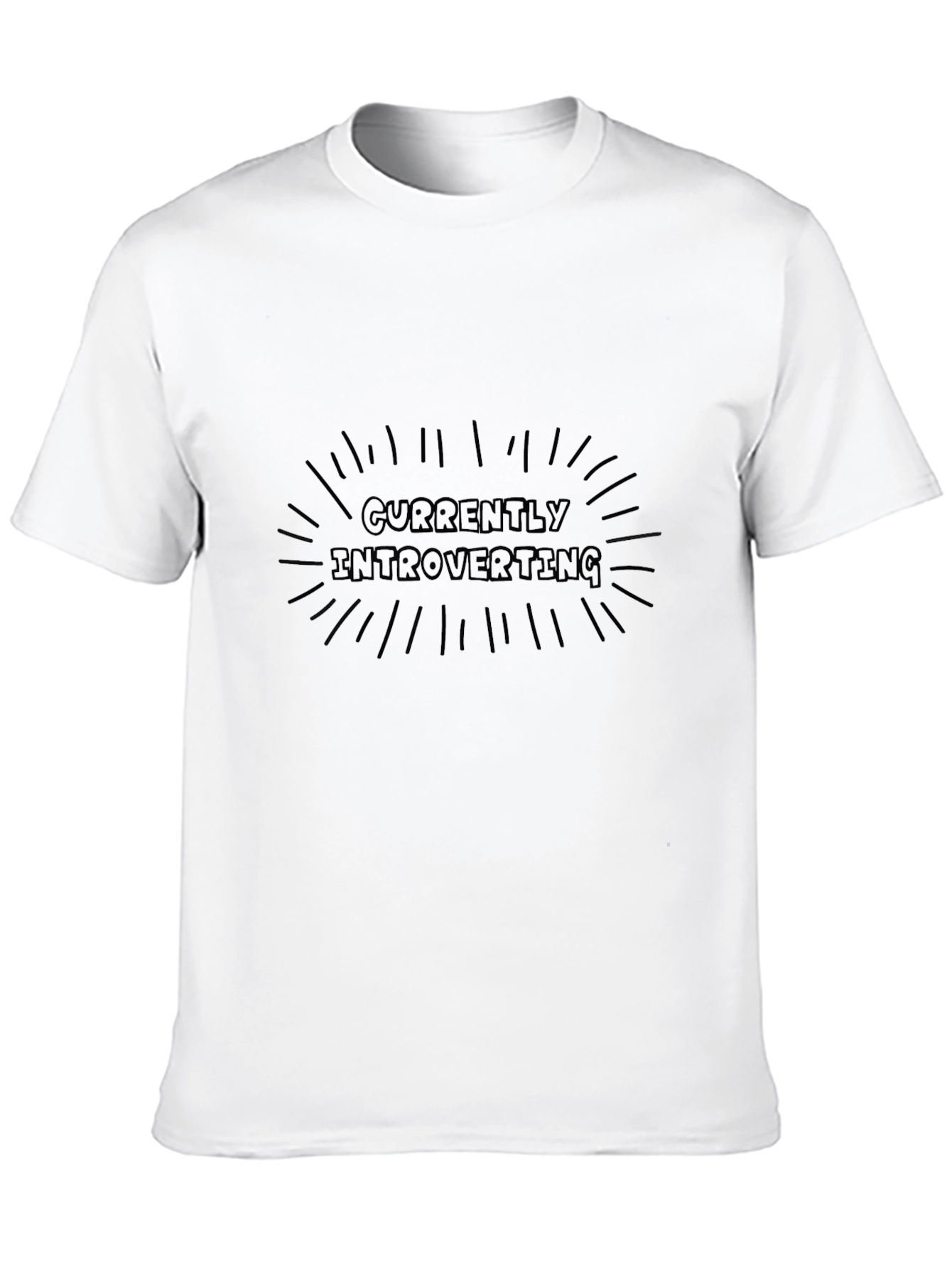Introverting Graphic Tee - Black Cotton Comfort