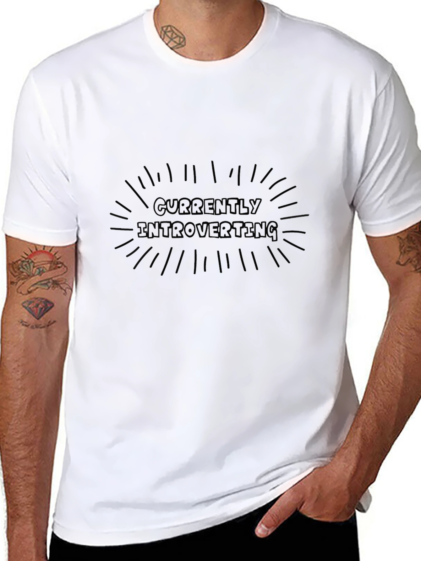 Introverting Graphic Tee - Black Cotton Comfort