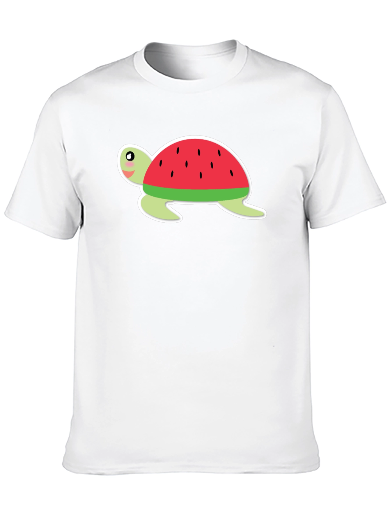 Watermelon Turtle Black T-Shirt