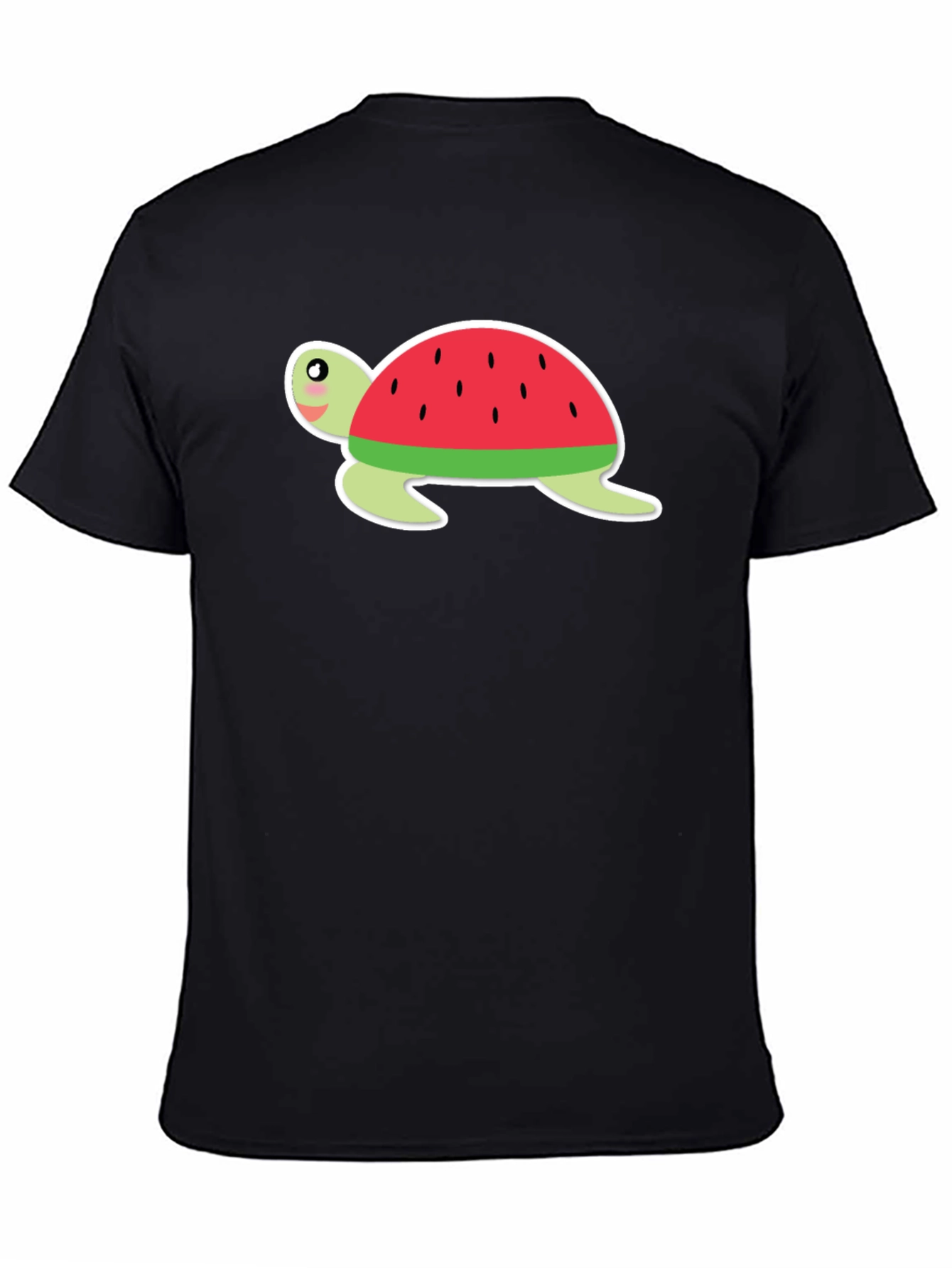 Watermelon Turtle Black T-Shirt