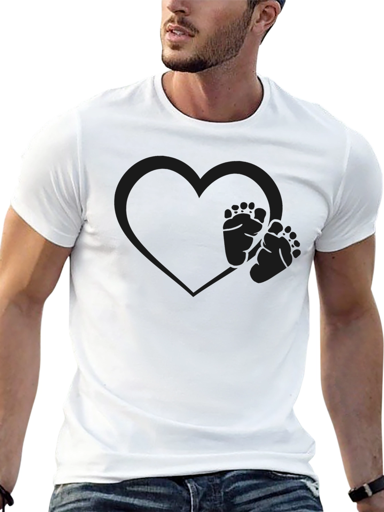 Heart & Footprints Graphic T-Shirt