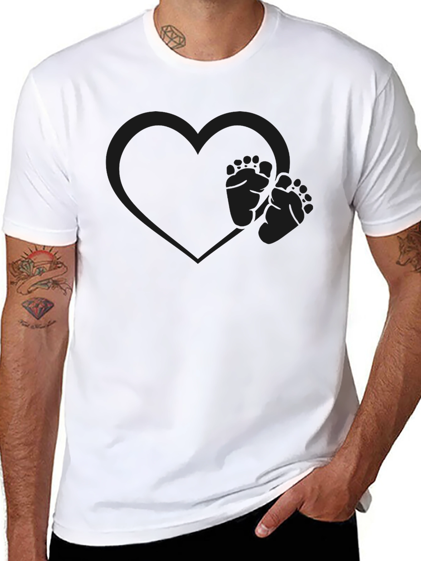 Heart & Footprints Graphic T-Shirt