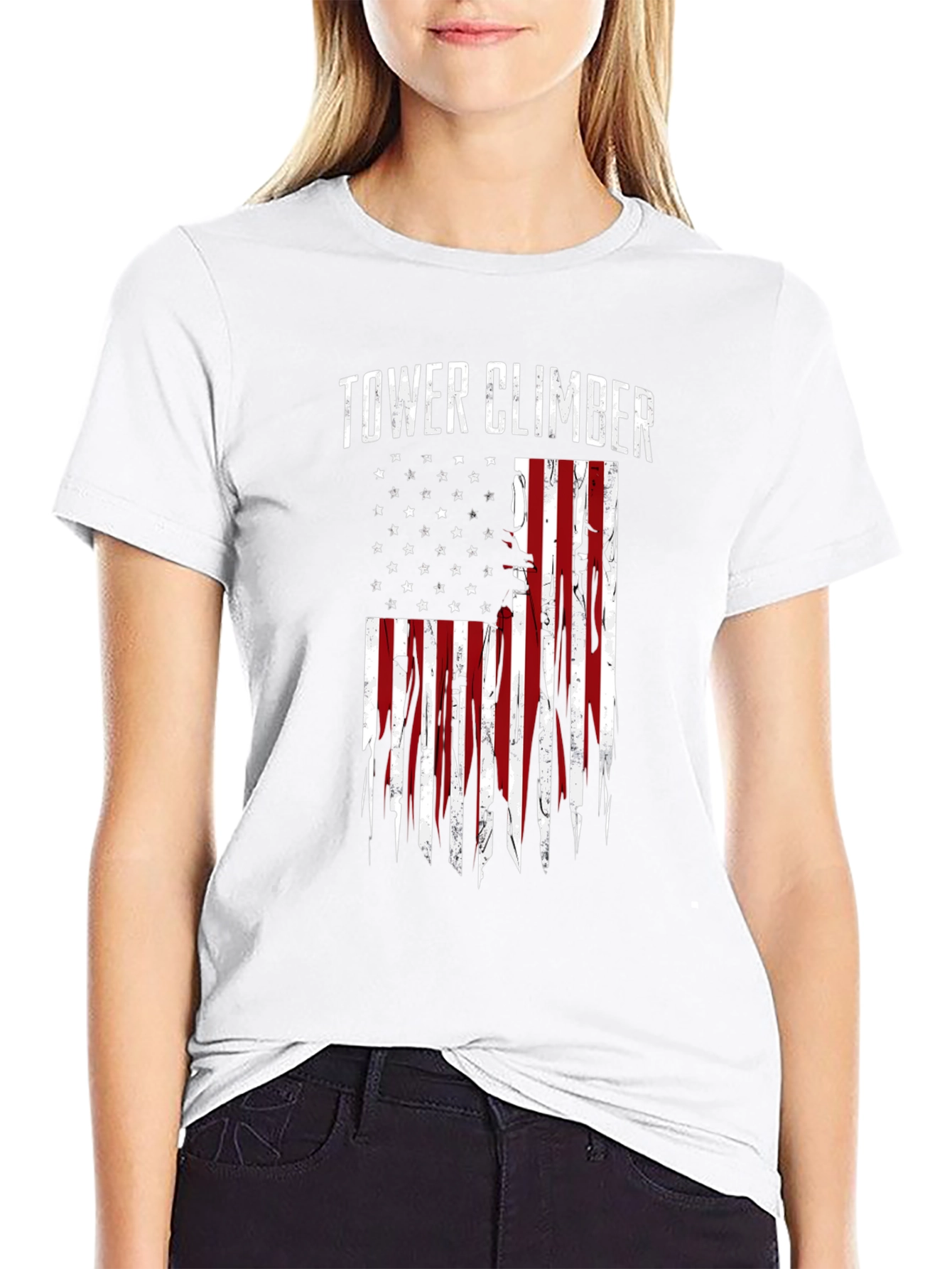 Tower Climber American Flag Graphic Tee