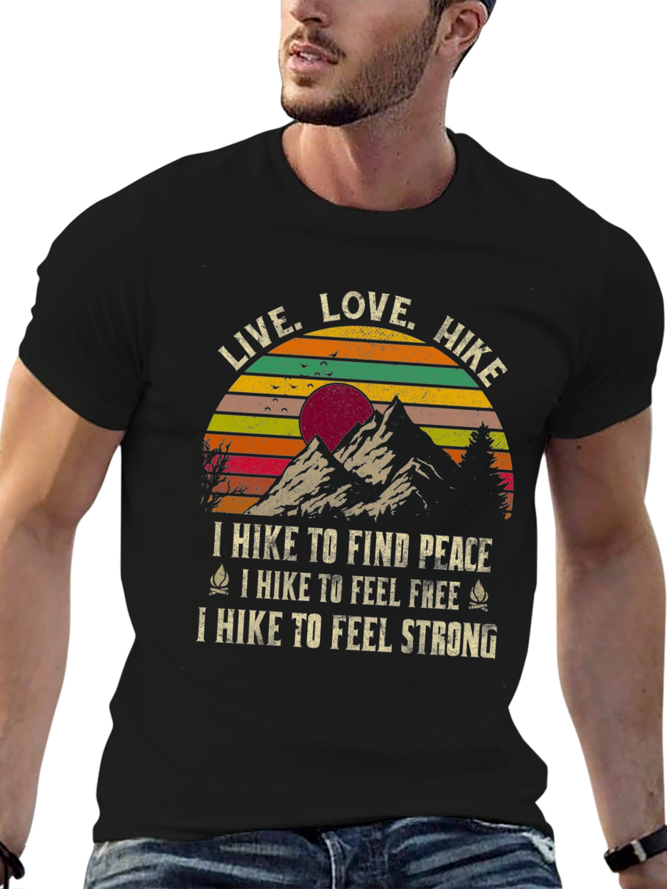 Live Love Hike Graphic Tee - Mountain Adventure T-Shirt