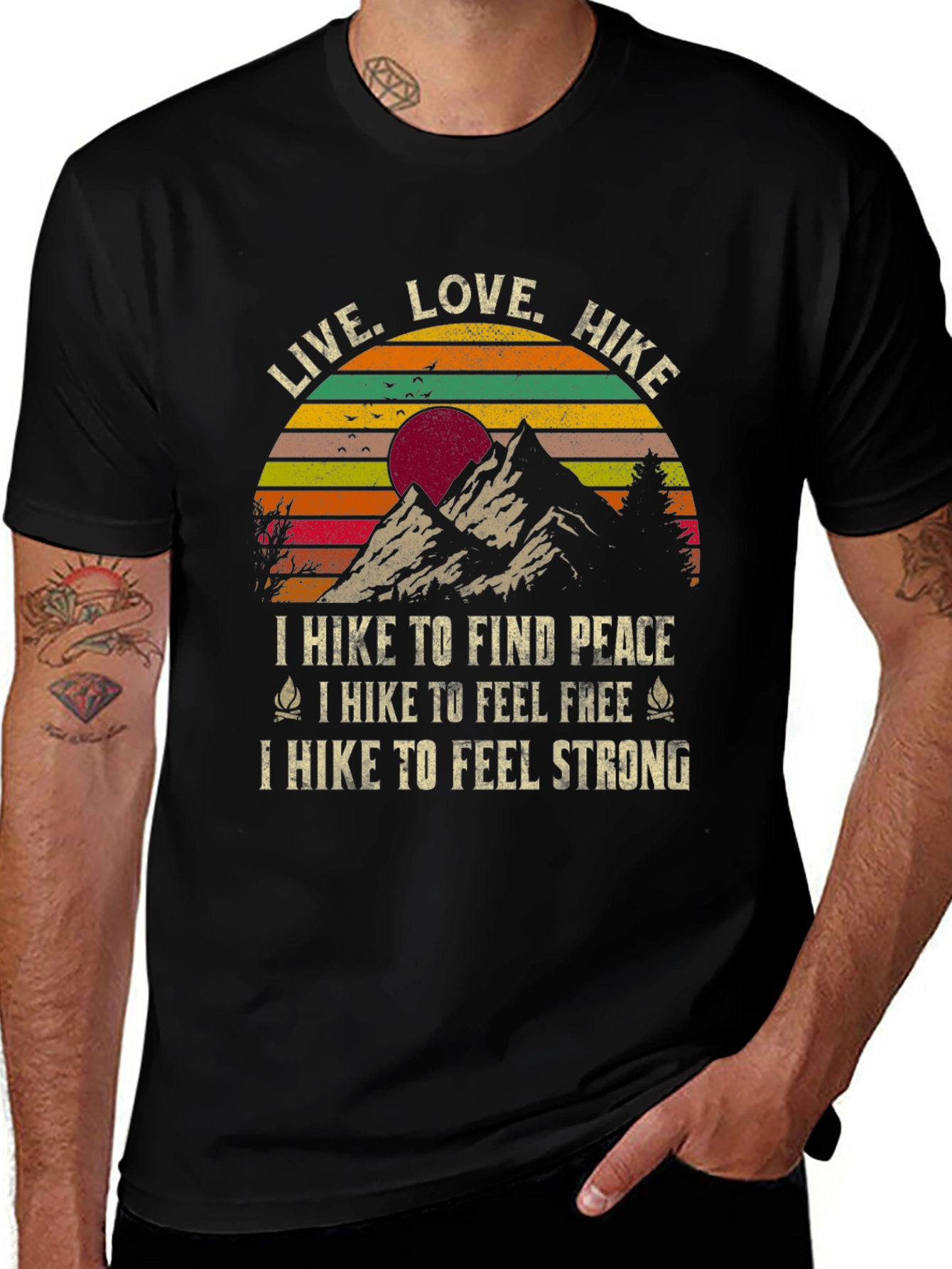 Live Love Hike Graphic Tee - Mountain Adventure T-Shirt