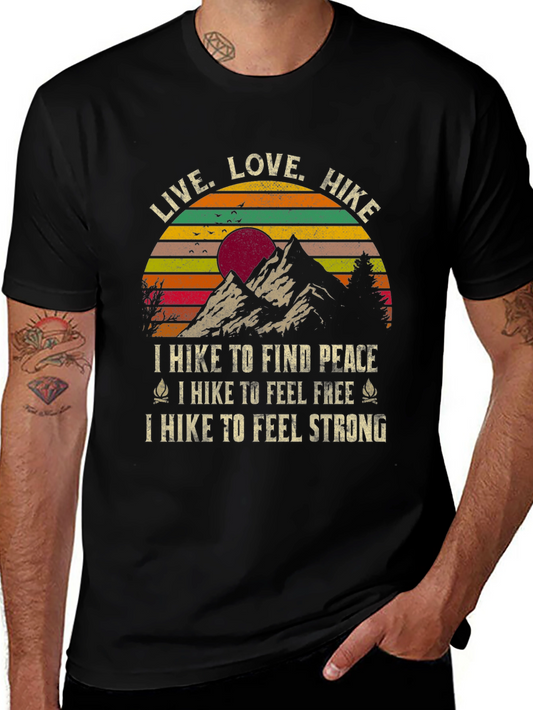 Live Love Hike Graphic Tee - Mountain Adventure T-Shirt