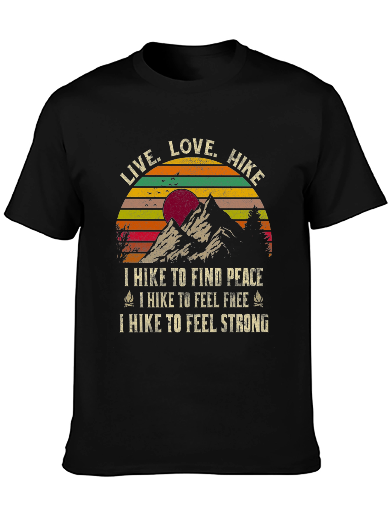 Live Love Hike Graphic Tee - Mountain Adventure T-Shirt