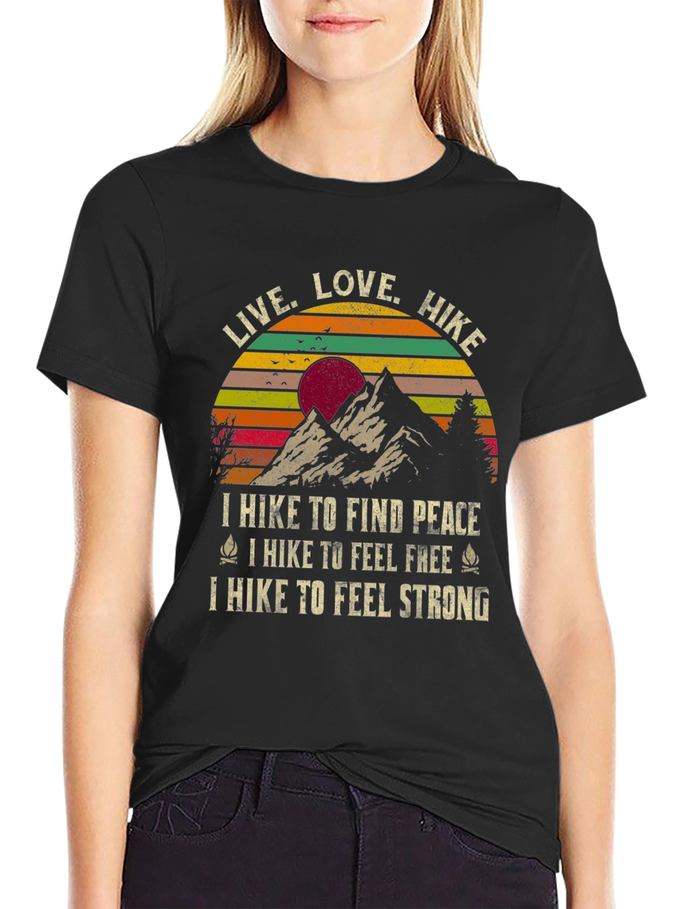 Live Love Hike Graphic Tee - Mountain Adventure T-Shirt