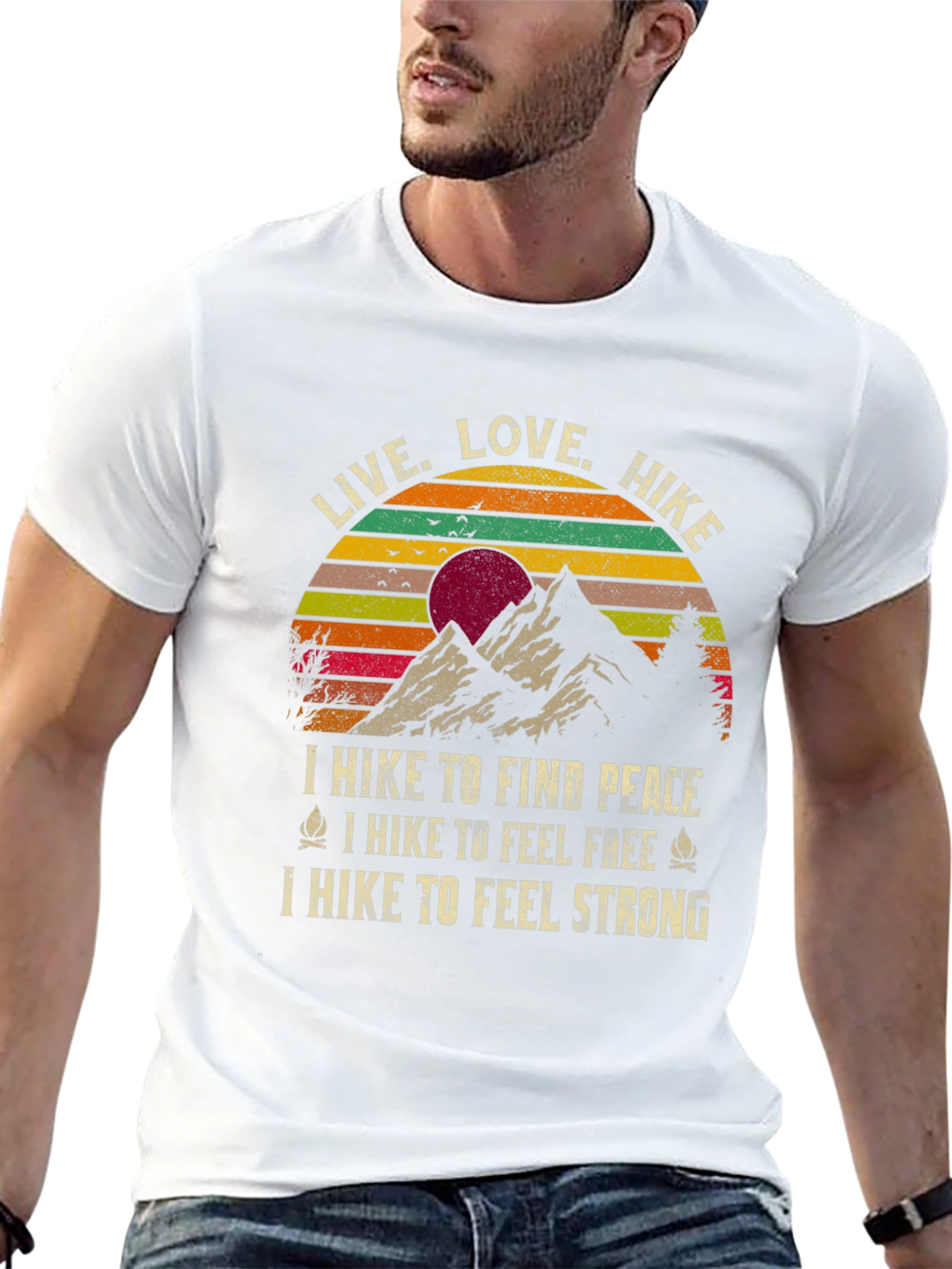 Live Love Hike Graphic Tee - Mountain Adventure T-Shirt