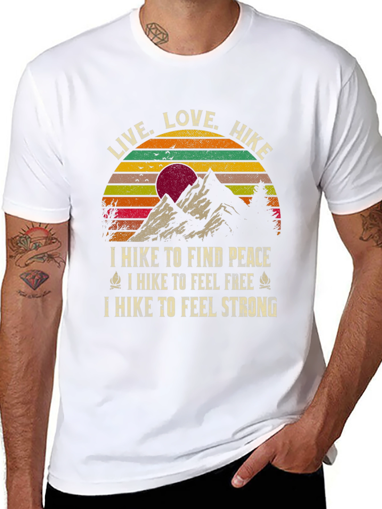 Live Love Hike Graphic Tee - Mountain Adventure T-Shirt