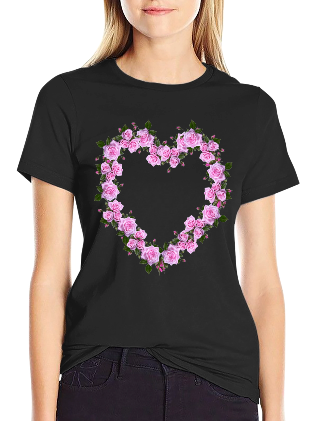 Floral Heart Graphic T-Shirt