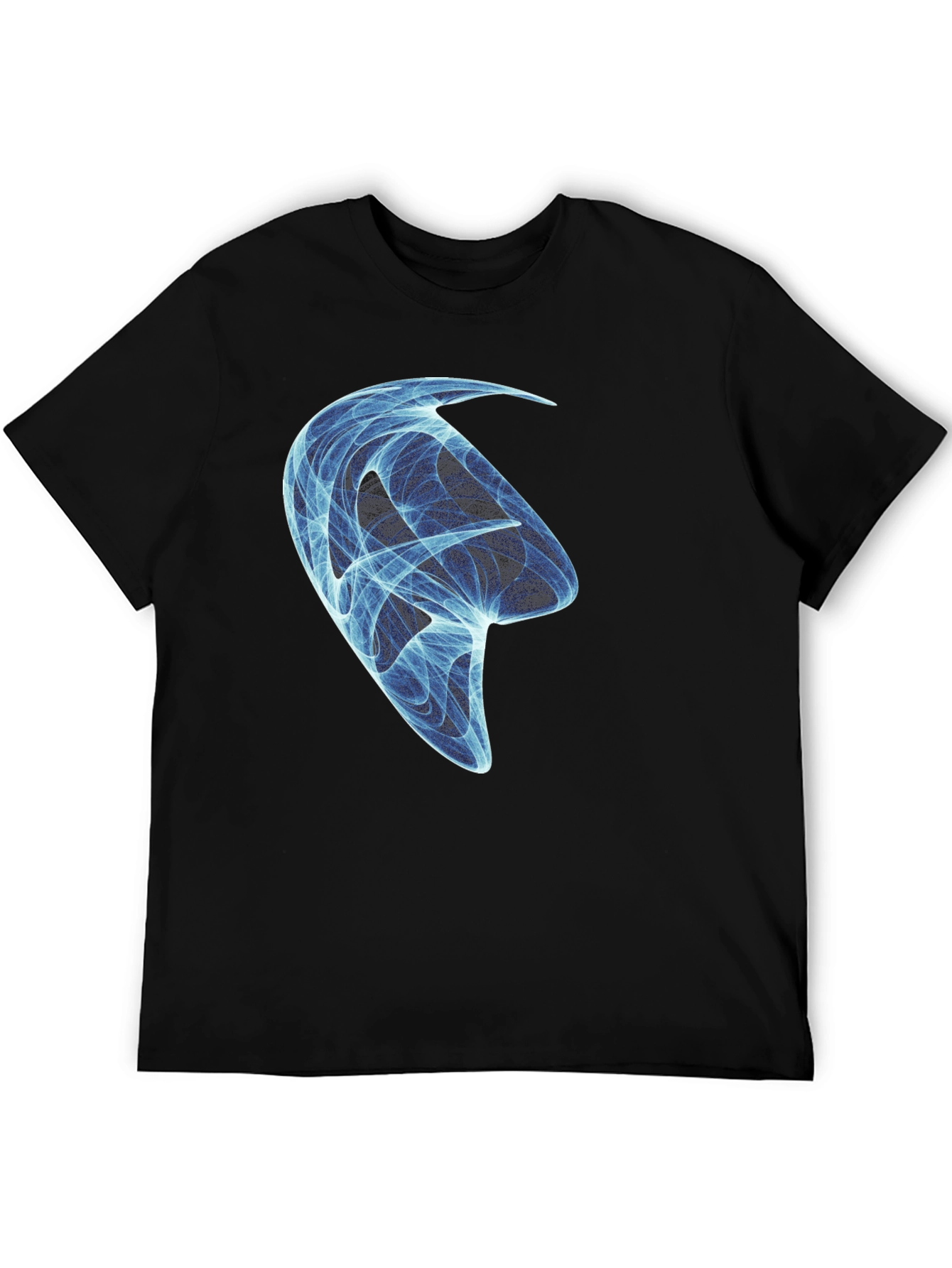 Abstract Blue Design Black T-Shirt