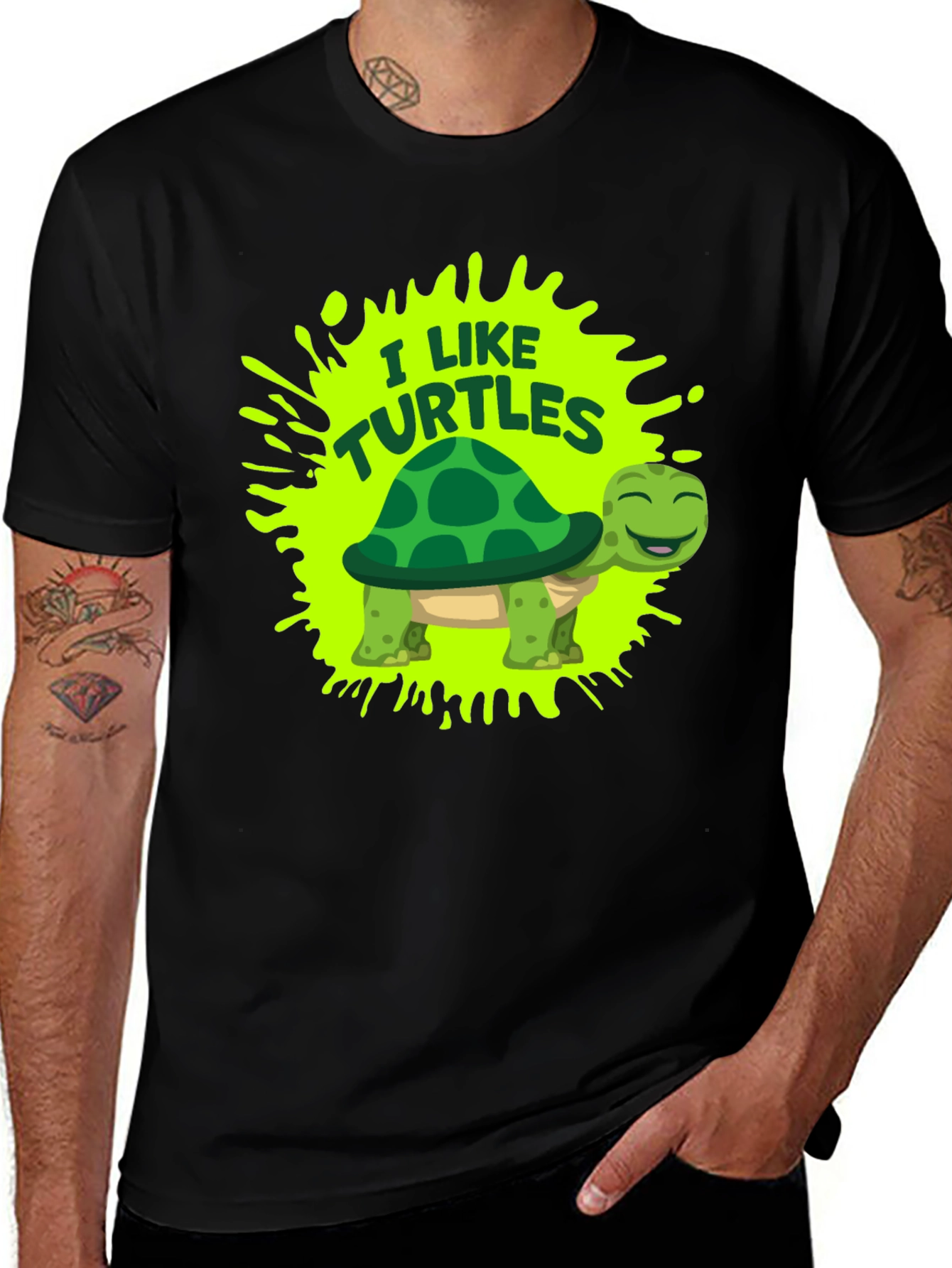 I Like Turtles Graphic Tee - Fun Novelty T-Shirt