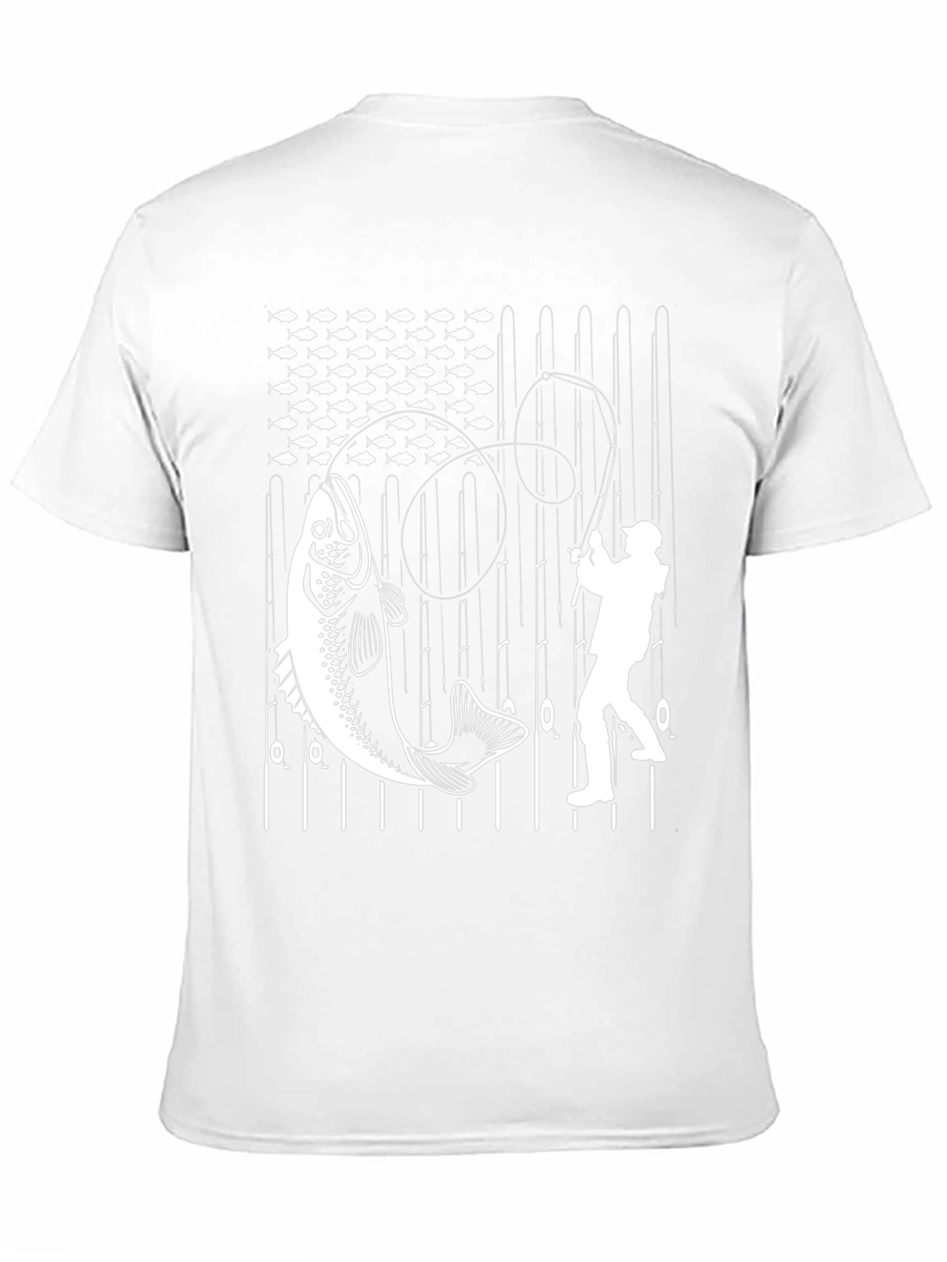 Fishing American Flag Graphic T-Shirt