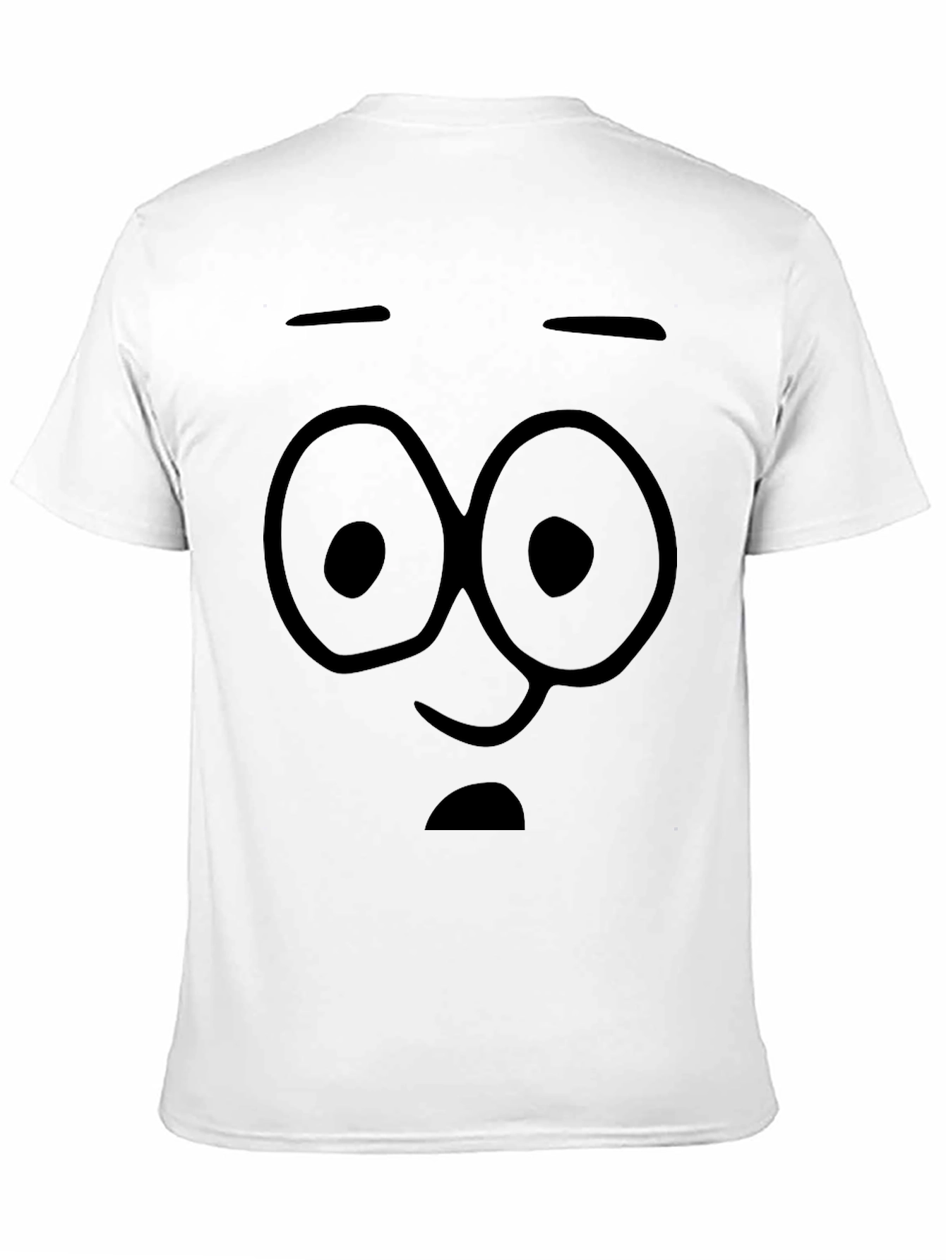 Funny Cartoon Face Black T-Shirt