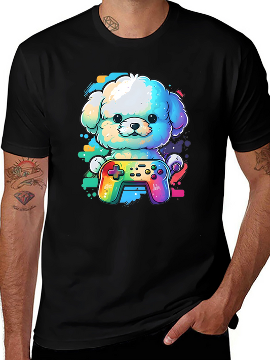 Gamer Dog T-Shirt - Fun Colorful Design