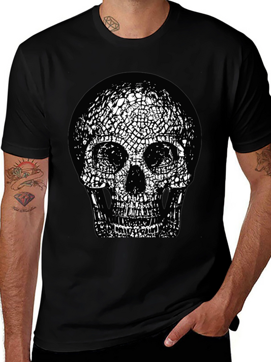 Skull Graphic Print Black Crew Neck T-Shirt