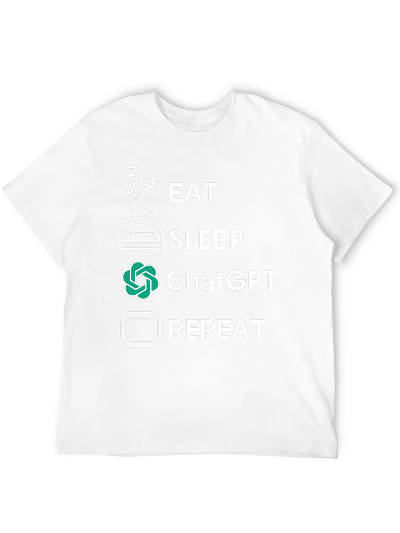 Eat Sleep ChatGPT Repeat Graphic Tee