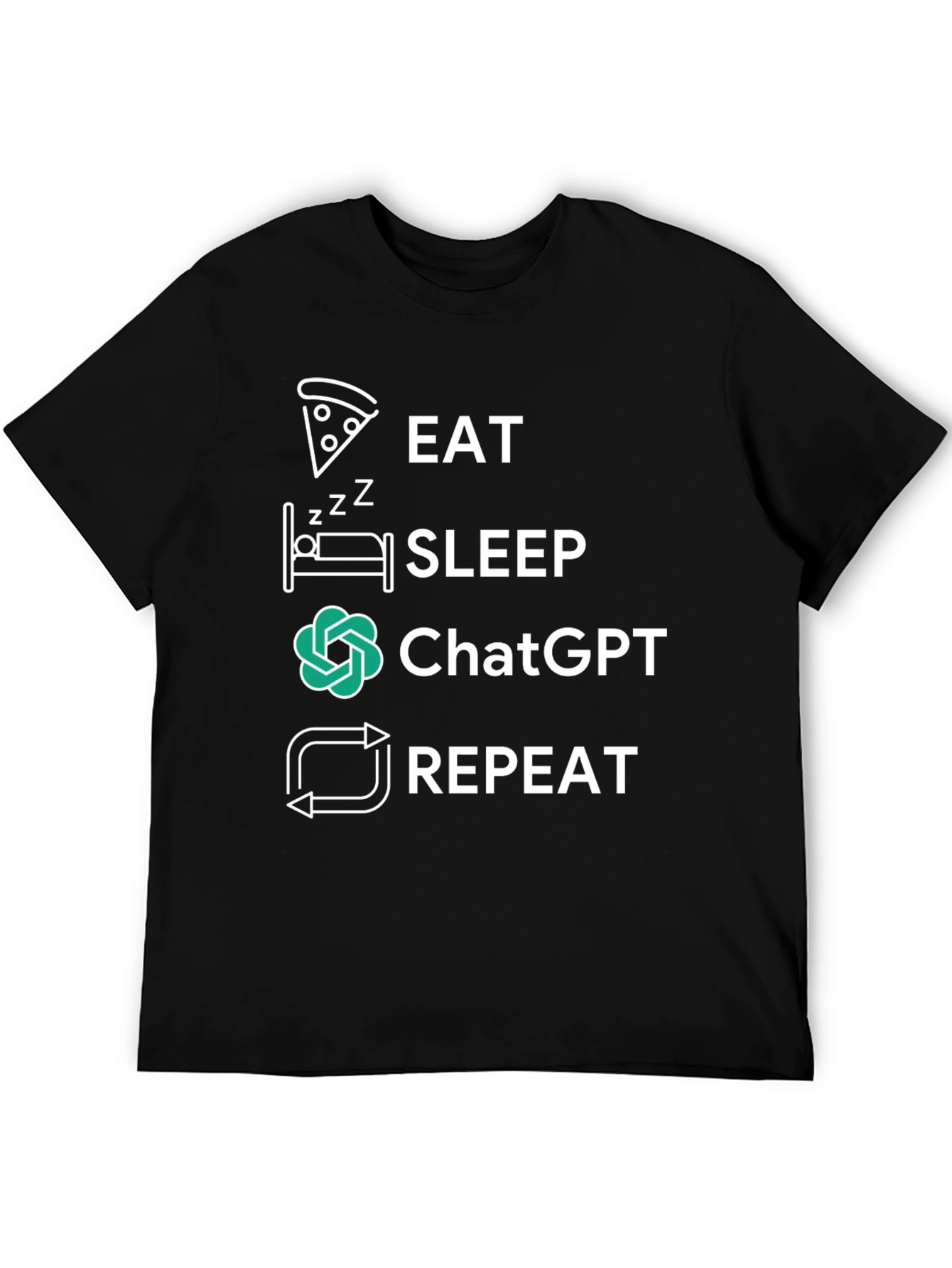 Eat Sleep ChatGPT Repeat Graphic Tee