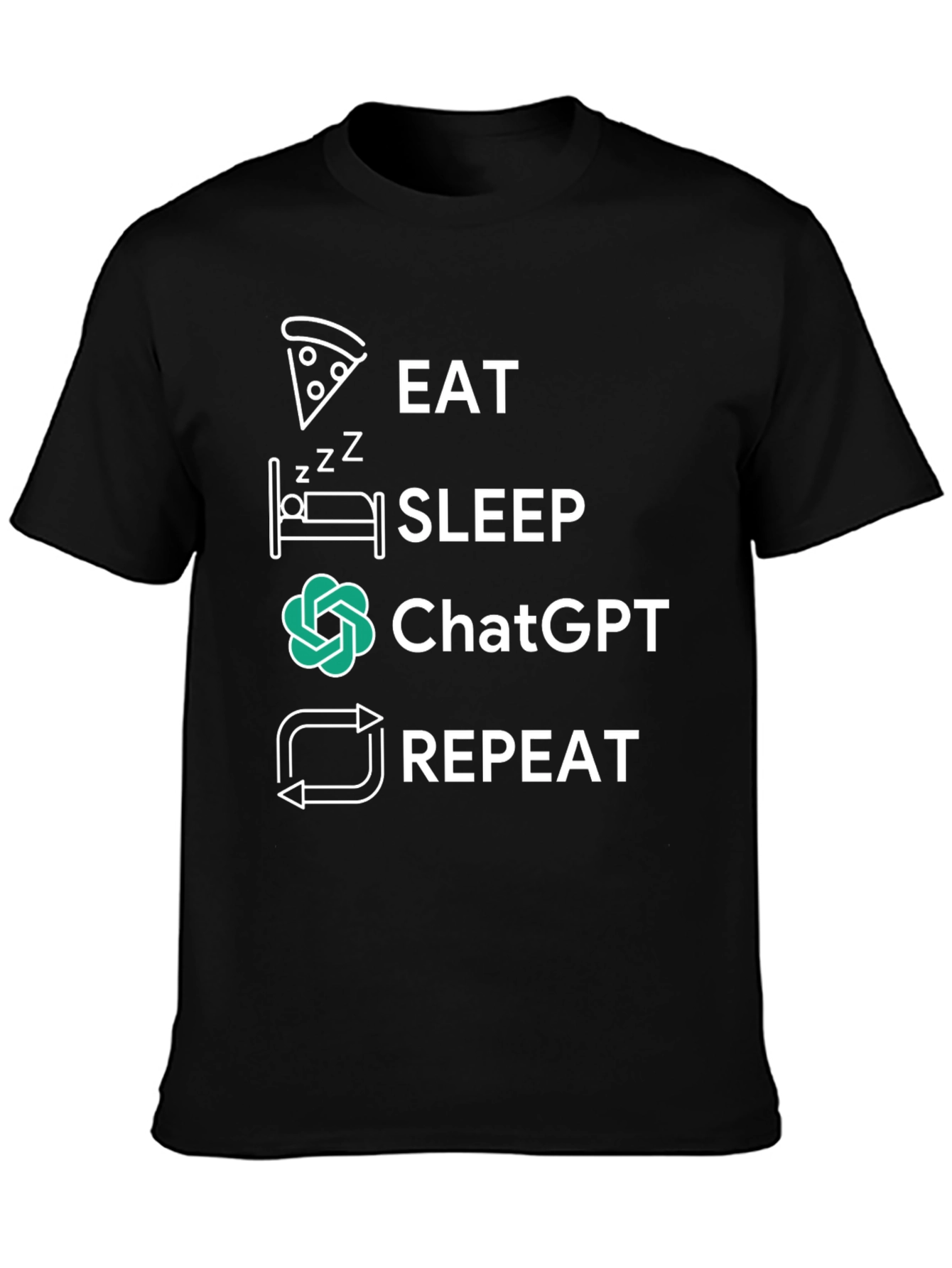 Eat Sleep ChatGPT Repeat Graphic Tee
