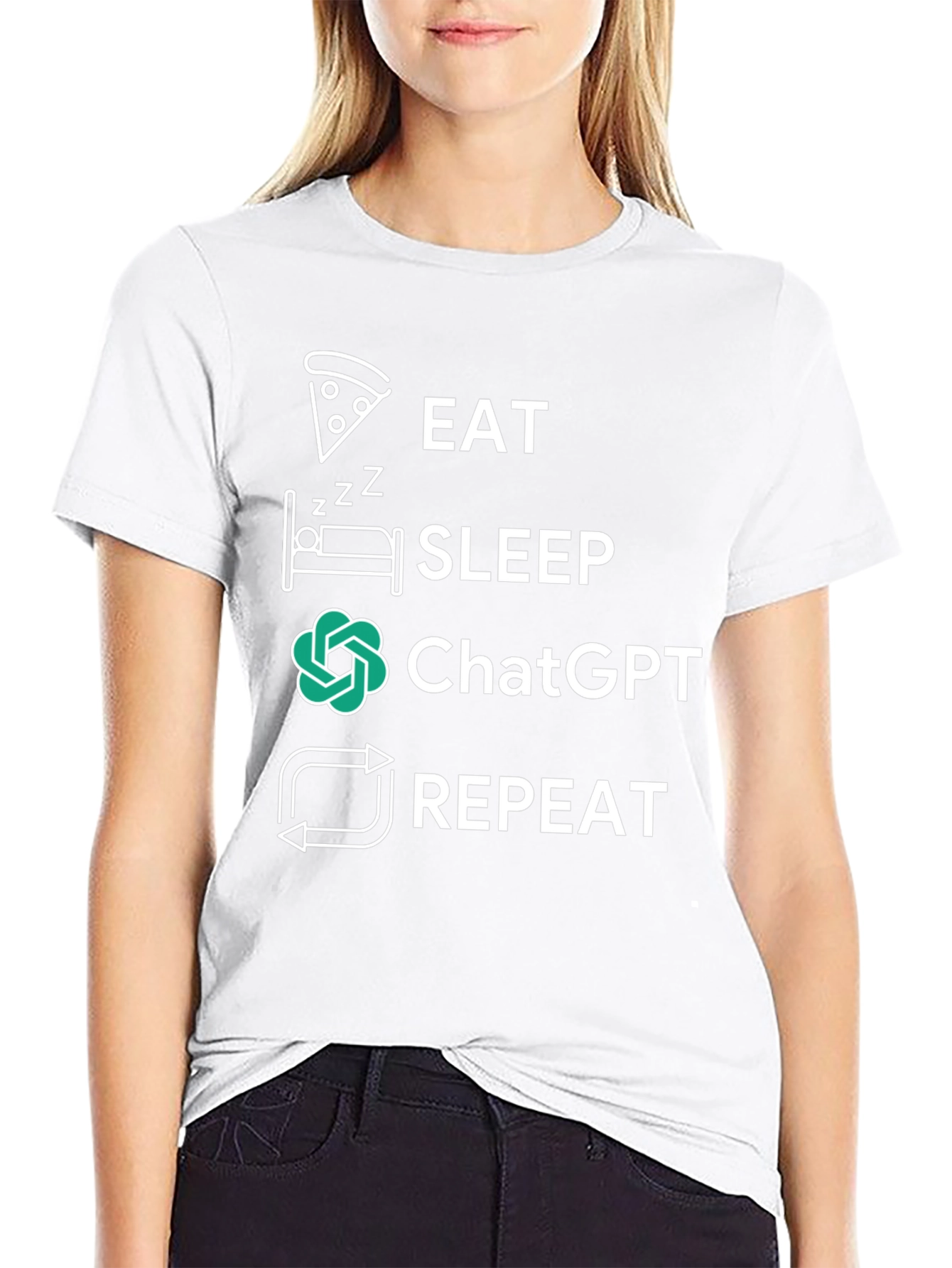 Eat Sleep ChatGPT Repeat Graphic Tee