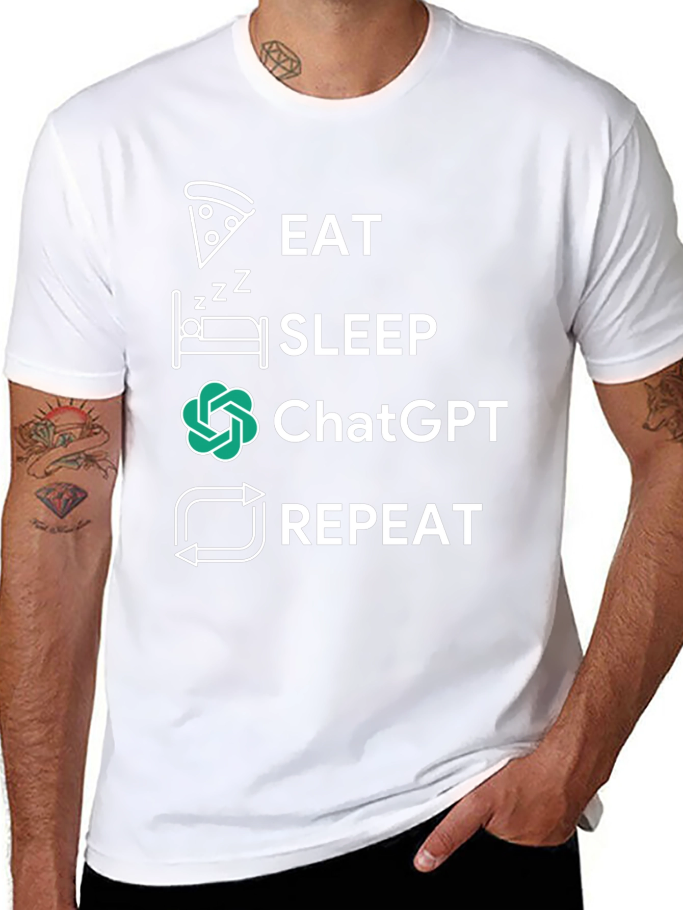 Eat Sleep ChatGPT Repeat Graphic Tee