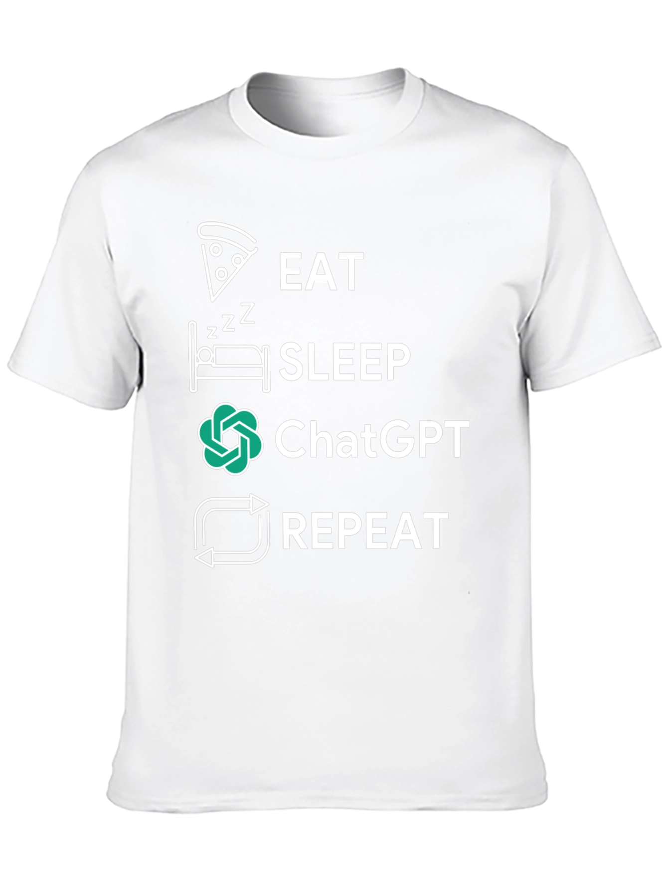Eat Sleep ChatGPT Repeat Graphic Tee