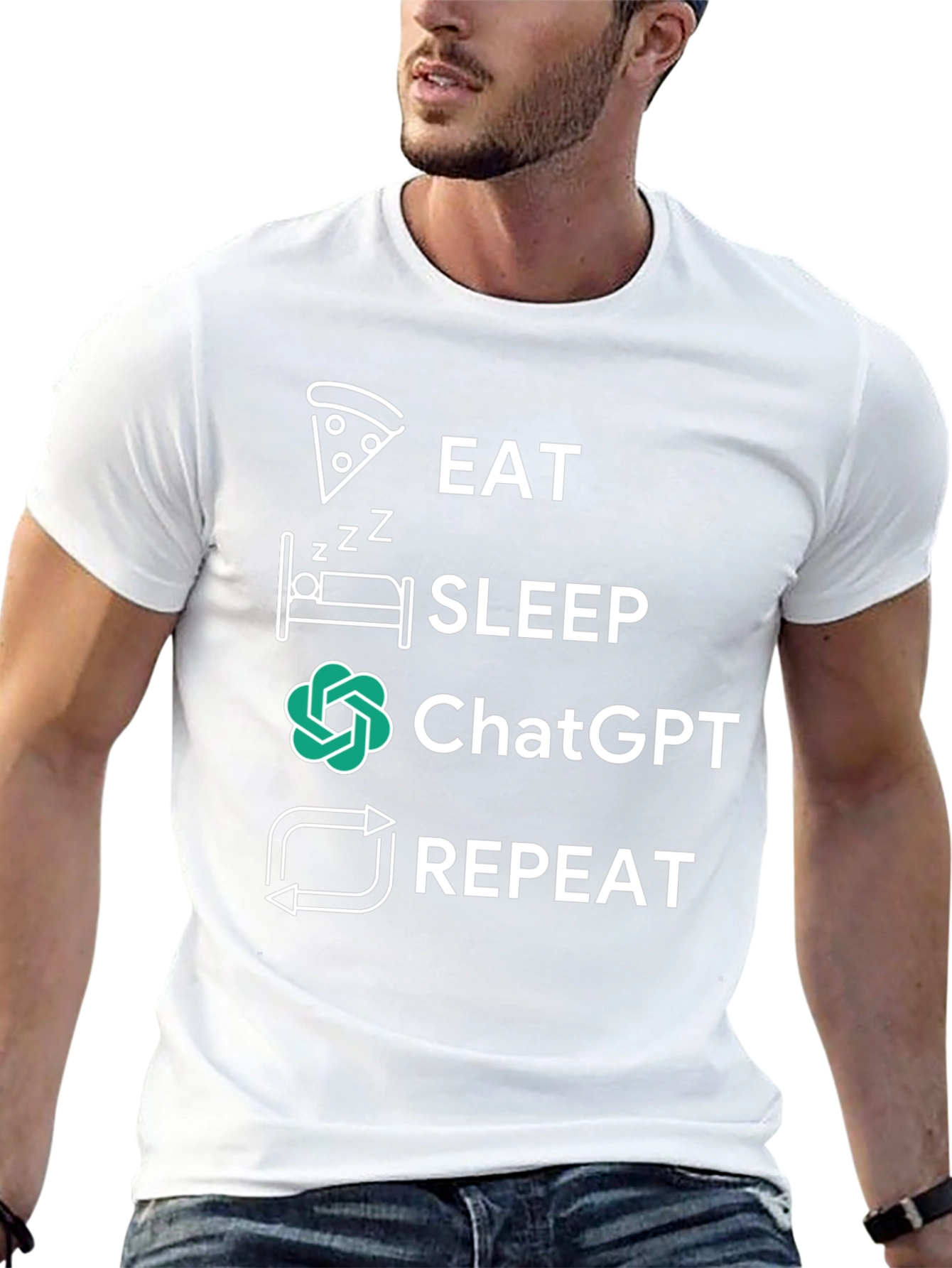 Eat Sleep ChatGPT Repeat Graphic Tee