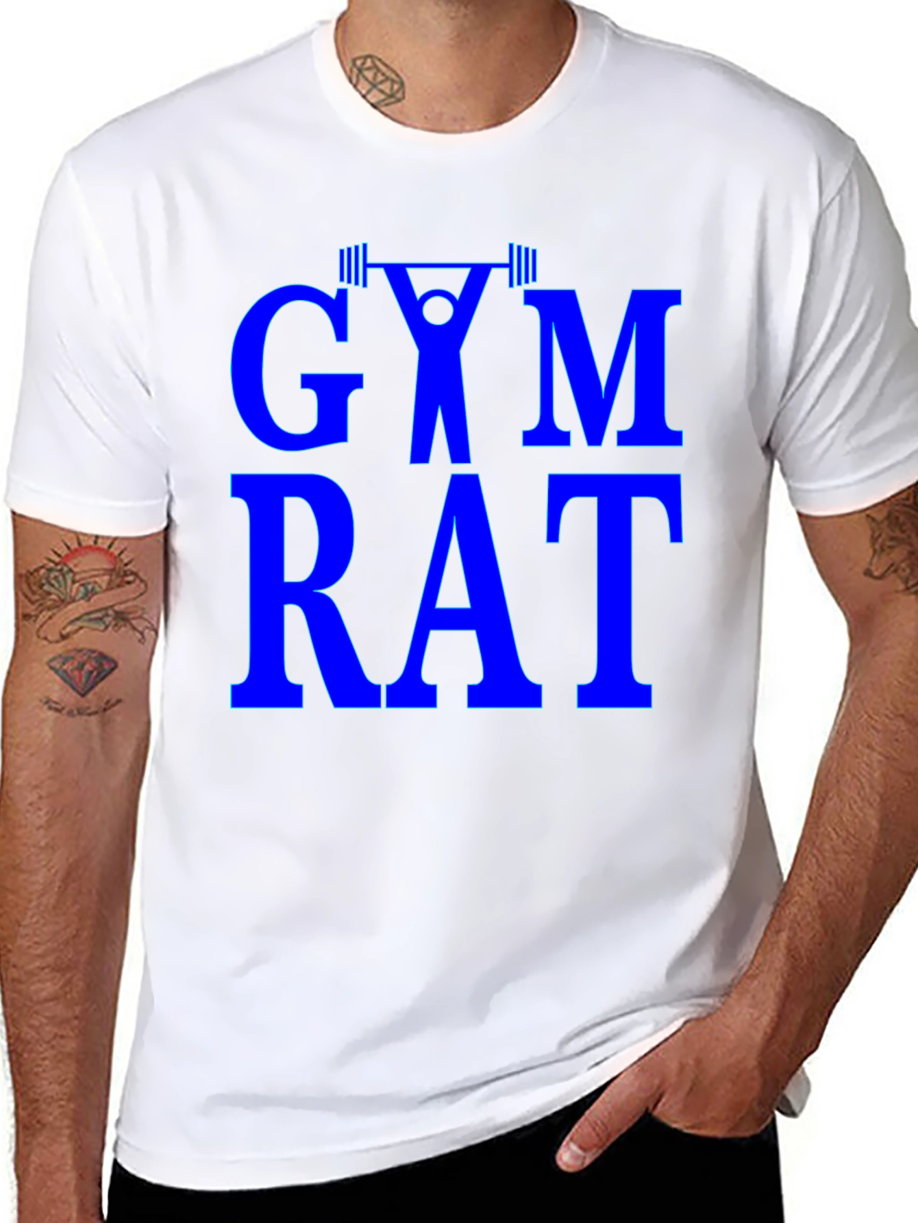 Gym Rat Graphic Tee - Black Cotton Training Shirt