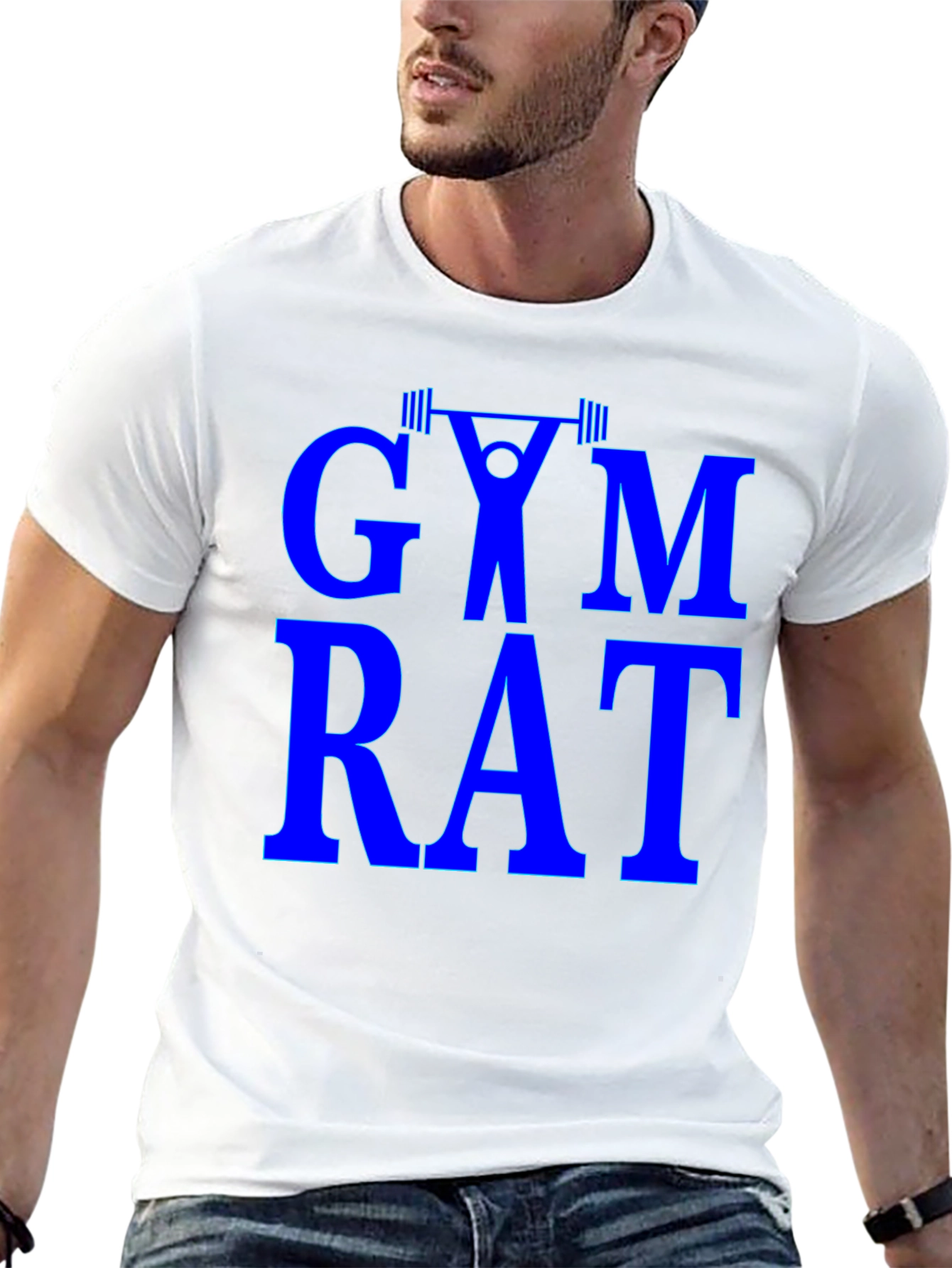 Gym Rat Graphic Tee - Black Cotton Training Shirt