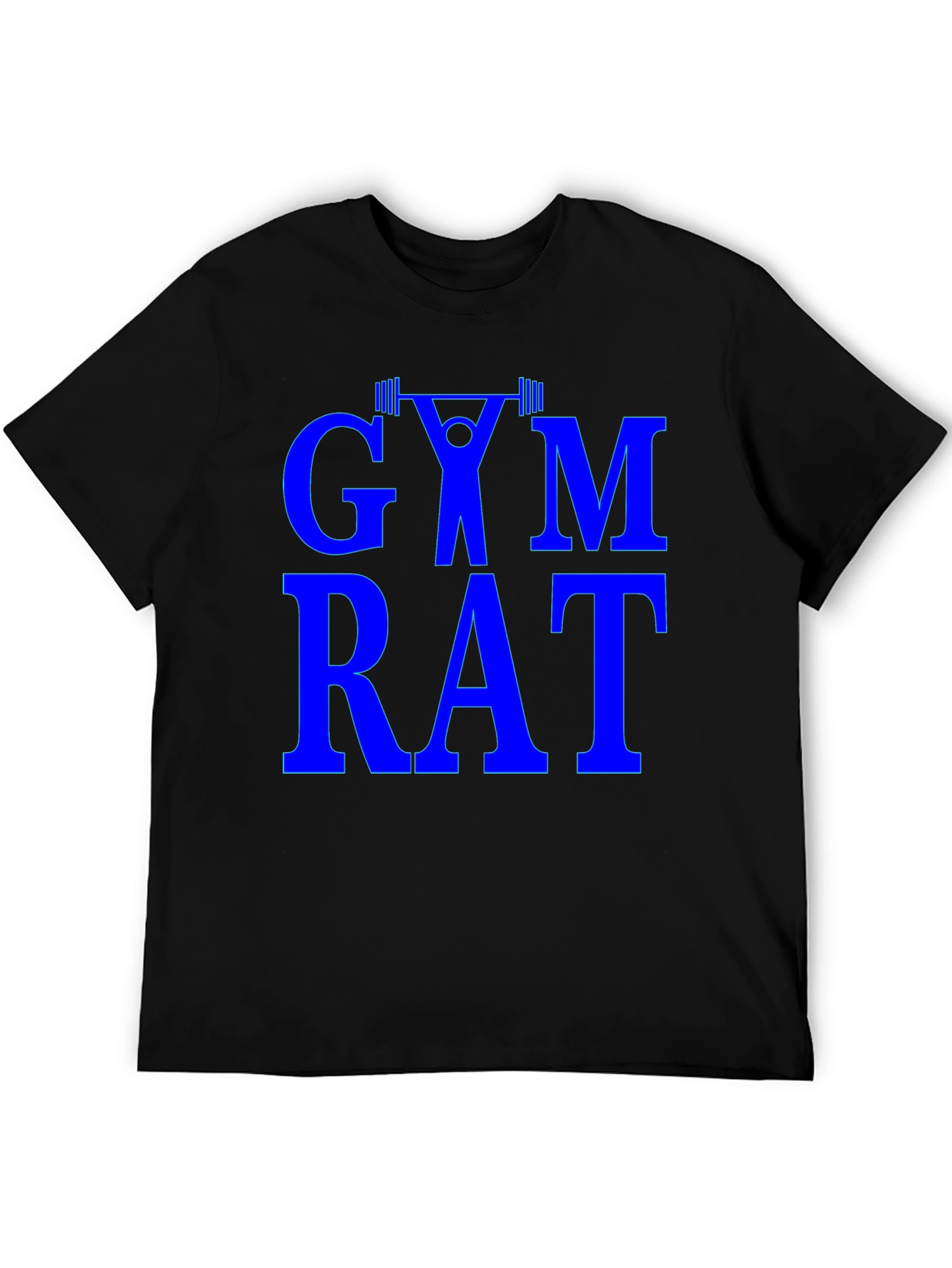 Gym Rat Graphic Tee - Black Cotton Training Shirt