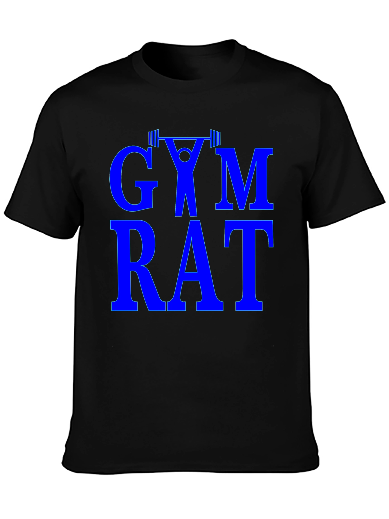 Gym Rat Graphic Tee - Black Cotton Training Shirt