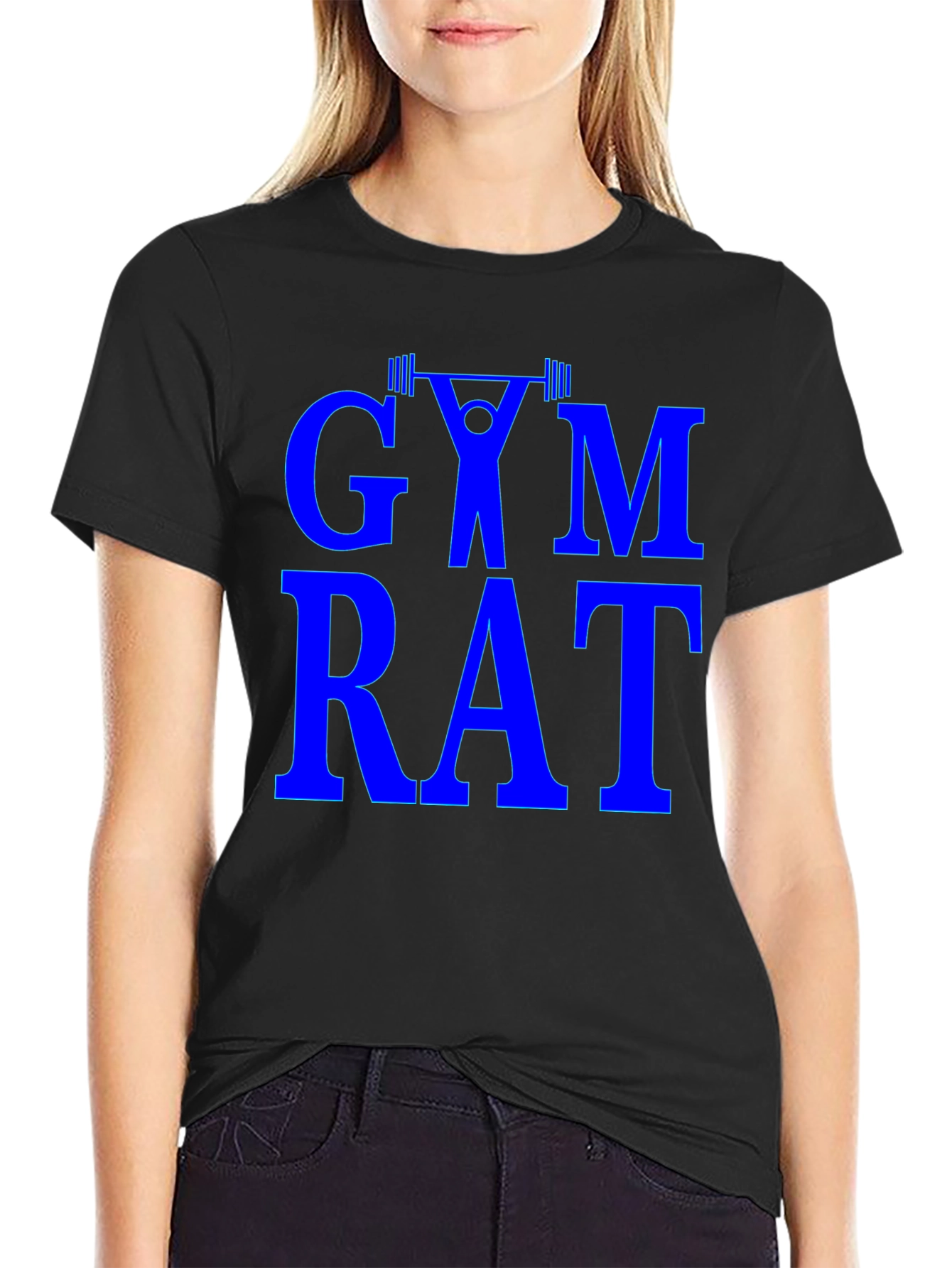Gym Rat Graphic Tee - Black Cotton Training Shirt