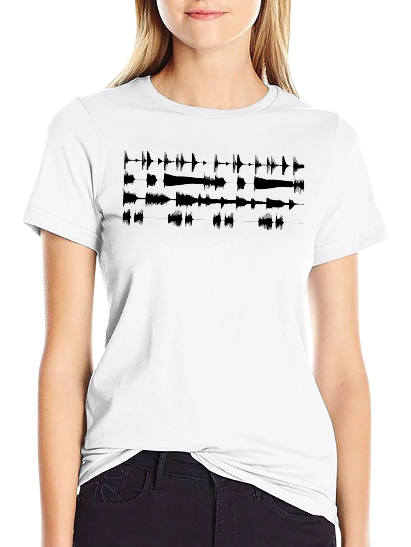 Sound Wave Graphic Black T-Shirt
