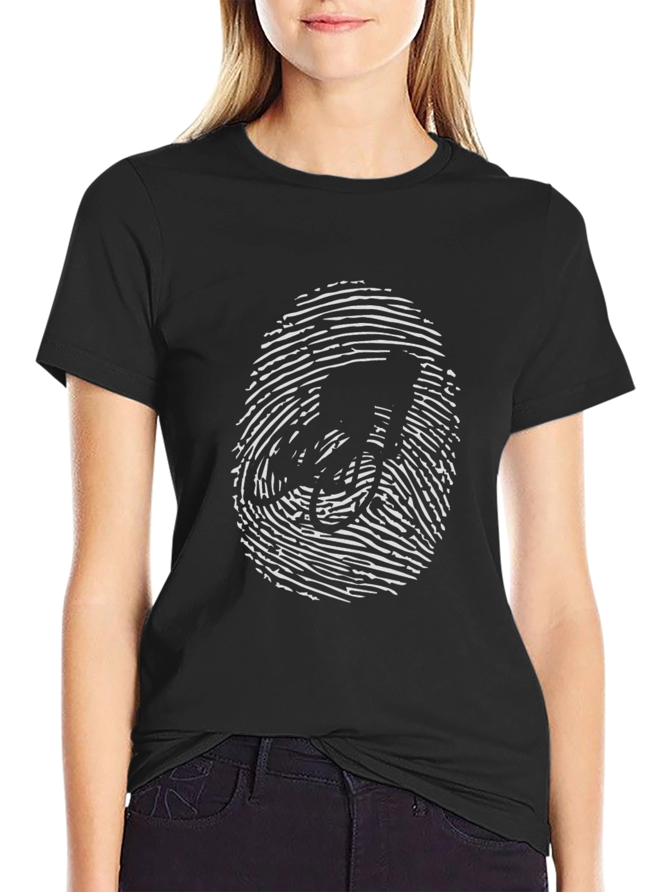 Biker Fingerprint Tee - Unique Graphic T-Shirt