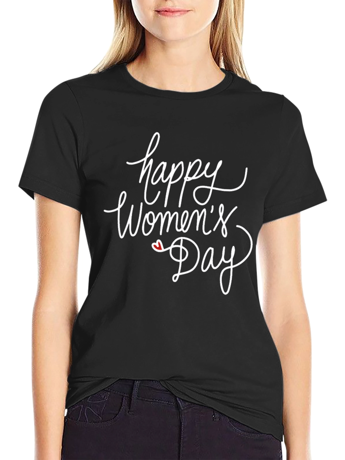 Happy Womens Day Black T-Shirt